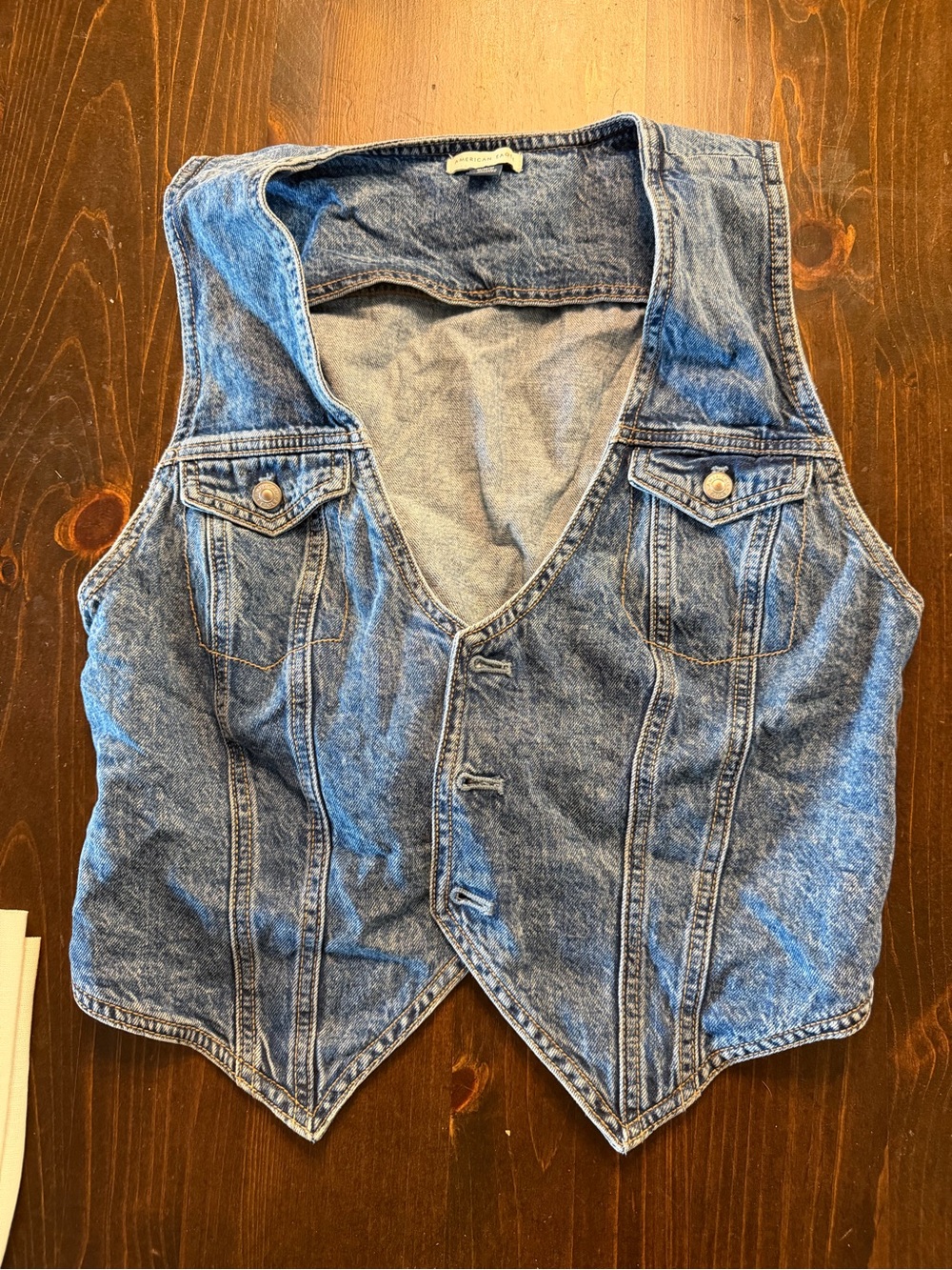 American Eagle Outfitters Blue Denim Vest